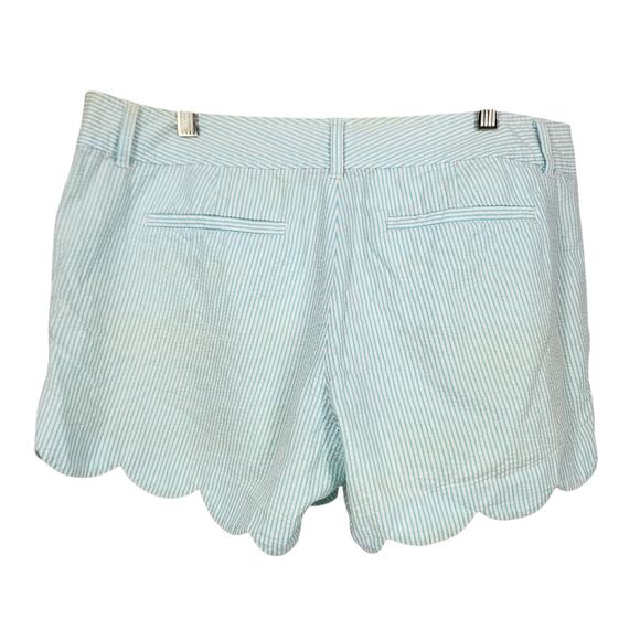 Lilly Pulitzer Buttercup Shorts – Shorely Blue Lucky Seersucker, Scalloped Hem - Picture 5 of 6